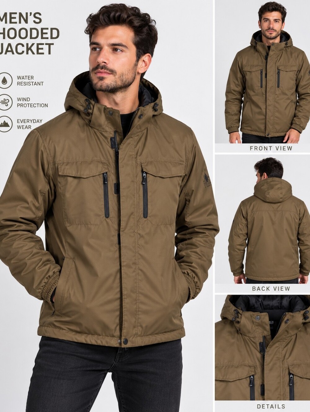 ZeroXposur Men’s Insulated Hooded Winter Jacket XXL Grove Brown Parka